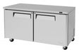 Turbo Air MUF-60-N 60 1/4" W Undercounter Freezer w/ 2 Sections & Solid Doors - Bakery Wholesalers