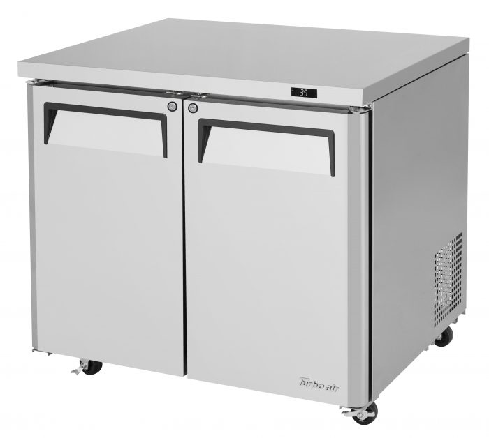 Turbo Air MUR-36L-N6 36 1/4" W Undercounter Refrigerator w/ 1 Section, 2 Solid Doors - Bakery Wholesalers