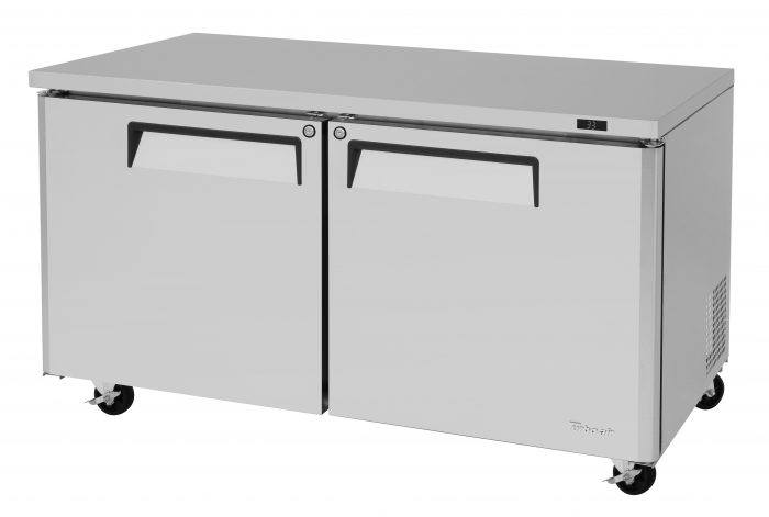 Turbo Air MUR-60-N 60 1/4" W Undercounter Refrigerator w/ 2 Sections & Solid Doors - Bakery Wholesalers