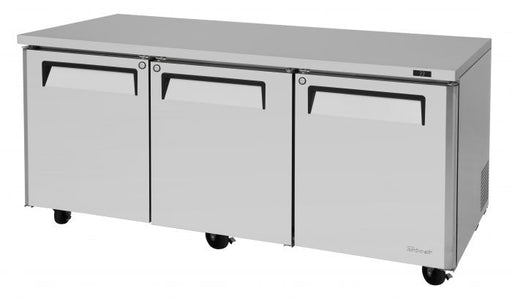 Turbo Air MUR-72-N 72 1/4" W Undercounter Refrigerator w/ 3 Sections & 3 Solid Doors - Bakery Wholesalers