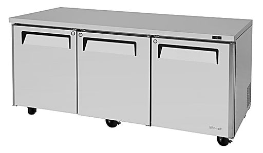 Turbo Air MUR-72-N 72 1/4" W Undercounter Refrigerator w/ 3 Sections & 3 Solid Doors - Donut-Equipment.com