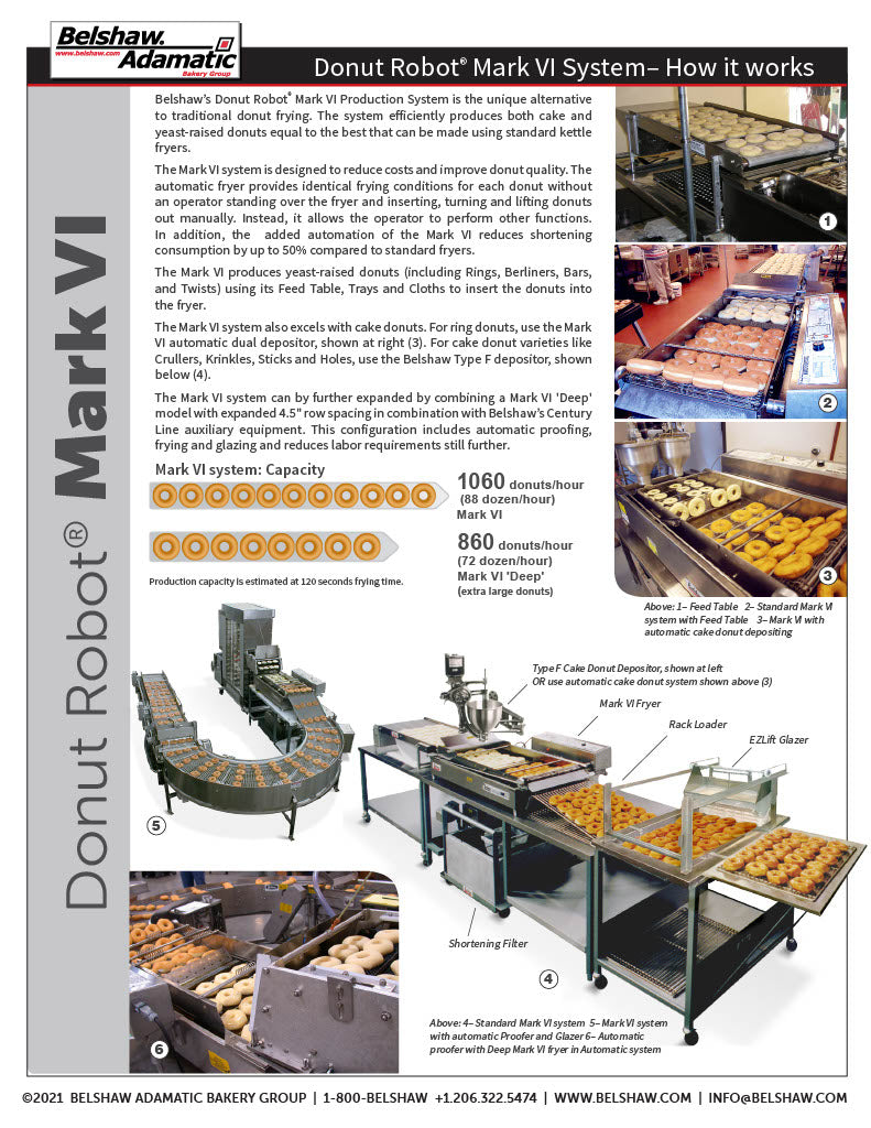 Belshaw Donut Robot® Mark VI (4-1/2" Flight Bar) with Dual Plain Depositor 1-13/16" for Cake Donut Production - Bakery Wholesalers