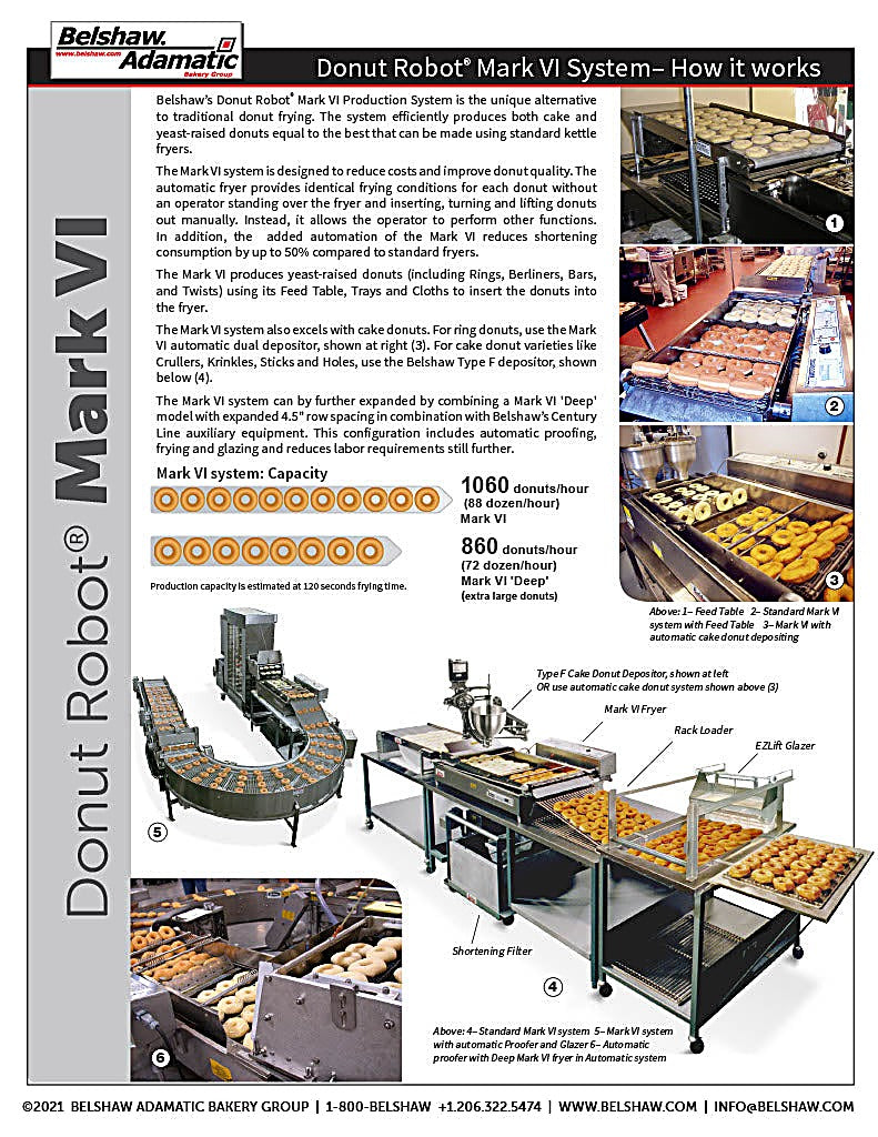 Belshaw Donut Robot® Mark VI (4-1/2" Flight Bar) with Dual Plain Depositor 1-13/16" for Cake Donut Production - Bakery Wholesalers
