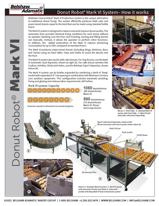 Belshaw Donut Robot® Mark VI (3-3/4" Flight Bar) with Dual Star Depositor 1-9/16" for Cake Donut Production