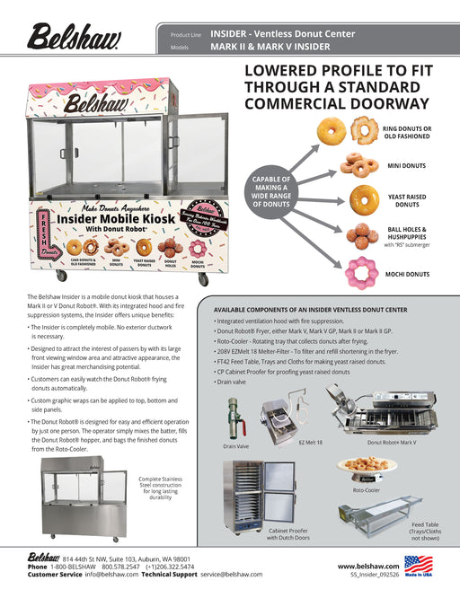 BELSHAW INSIDER Ventless Donut System -(APPROX- 226 DOZEN/HR) Mark V GP 208/240/60Hz/1 Ph - Bakery Wholesalers