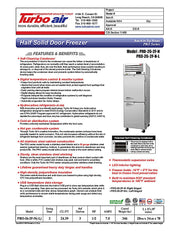 Turbo Air PRO-26-2F-N 29" Premiere Pro Series Solid Half Door Reach in Freezer - Donut-Equipment.com