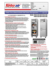 Turbo Air PRO-26-2R-GS-PT-N 28 3/4" One Section Pass Thru Refrigerator, (2) Glass Doors, (2) Solid Doors, Right Hinge, 115v - Donut-Equipment.com