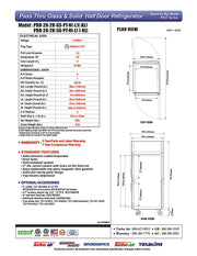 Turbo Air PRO-26-2R-GS-PT-N 28 3/4" One Section Pass Thru Refrigerator, (2) Glass Doors, (2) Solid Doors, Right Hinge, 115v - Donut-Equipment.com