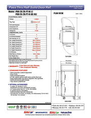 Turbo Air PRO-26-2R-PT-N Pro Series 29" Solid Half Door Pass-Through Refrigerator - Donut-Equipment.com