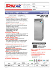 Turbo Air PRO-26F-RI-N 35" Premiere Pro Series Solid Door Roll-In Freezer - Bakery Wholesalers