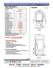 Turbo Air PRO-26R-D2-N 28 3/4" One Section Reach In Refrigerator - (1) Right Hinge Solid Door & (2) Drawers, 115v - Donut-Equipment.com