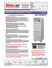 Turbo Air PRO-26R-D4-N, 28 3/4" One Section Reach In Refrigerator - (4) Solid Drawers, 115v - Donut-Equipment.com