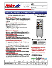 Turbo Air PRO-26R-GSH-N Pro Series 29" Glass / Solid Half Door Reach In Refrigerator - Donut-Equipment.com