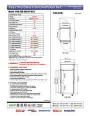 Turbo Air PRO-26R-GSH-PT-N Pro Series 29" Glass / Solid Half Door Pass-Through Refrigerator - Donut-Equipment.com