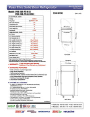 Turbo Air PRO-26R-PT-N 29" Premiere Pro Series Solid Door Pass-Through Refrigerator - Donut-Equipment.com