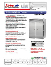 Turbo Air PRO-50F-RI-N 67" Premiere Pro Series Solid Door Roll-In Freezer - Donut-Equipment.com