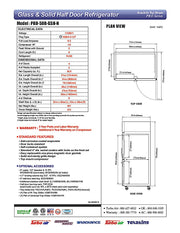 Turbo Air PRO-50R-GSH-N 52" Premiere Pro Series, Two Section Reach-In Refrigerator with Solid and Glass Half Doors - Donut-Equipment.com