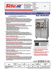 Turbo Air PRO-50R-GSH-N 52" Premiere Pro Series, Two Section Reach-In Refrigerator with Solid and Glass Half Doors - Donut-Equipment.com