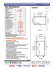 Turbo Air PRO-50R-GSH-PT-N Pro Series 52" Glass / Solid Half Door Pass-Through Refrigerator - Donut-Equipment.com