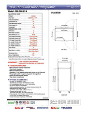 Turbo Air PRO-50R-PT-N 52" Premiere Pro Series Solid Door Pass-Through Refrigerator - Donut-Equipment.com