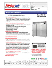 Turbo Air PRO-77F-N 78" Premiere Pro Series Solid Door Reach in Freezer - Donut-Equipment.com