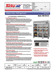 Turbo Air PRO-77R-G-N, 77 3/4" Three Section Reach In Refrigerator, (3) Left/Right Hinge Glass Doors, 115v - Donut-Equipment.com