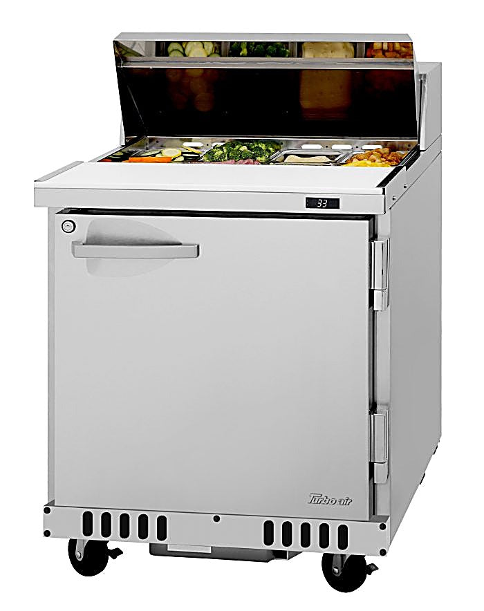 Turbo Air PST-28-FB-N 27 1/2" PRO Series Sandwich/Salad Prep Table w/ Refrigerated Base - Donut-Equipment.com