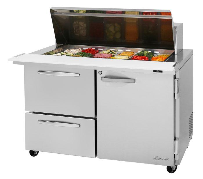 urbo Air PST-48-18-D2R-N 48 1/4" PRO Series Mega Top Sandwich/Salad Prep Table w/ Refrigerated Base - Donut-Equipment.com