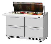 Turbo Air PST-48-18-D4-FB-N PRO Series Mega Top Sandwich/Salad Prep Table Front Breathing Airflow - Donut-Equipment.com