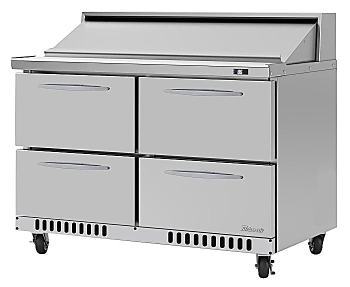 Turbo Air PST-48-D4-FB-N 48 1/4" PRO Series Sandwich/Salad Prep Table w/ Refrigerated Base - Donut-Equipment.com