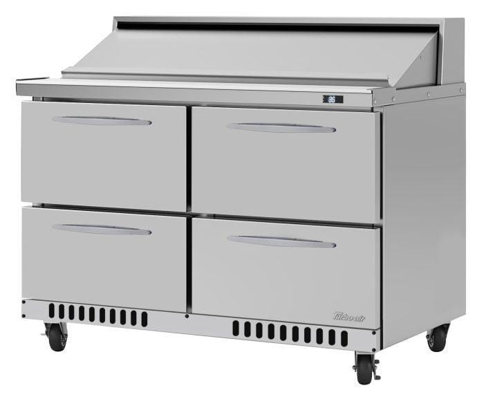 Turbo Air PST-48-D4-FB-N 48 1/4" PRO Series Sandwich/Salad Prep Table w/ Refrigerated Base - Donut-Equipment.com