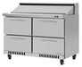 Turbo Air PST-48-D4-FB-N 48 1/4" PRO Series Sandwich/Salad Prep Table w/ Refrigerated Base - Donut-Equipment.com