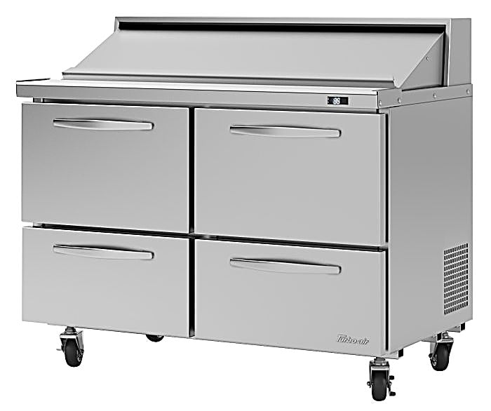 Turbo Air PST-48-D4-N 48 1/4" PRO Series Sandwich/Salad Prep Table w/ Refrigerated Base - Donut-Equipment.com