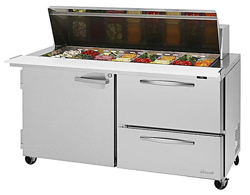 Turbo Air PST-60-24-D2R-N 60 1/4" PRO Series Mega Top Sandwich/Salad Prep Table w/ Refrigerated Base - Donut-Equipment.com
