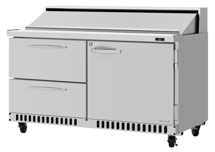 Turbo Air PST-60-D2R(L)-FB-N" PRO Series Sandwich/Salad Prep Table w/ Refrigerated Base - Donut-Equipment.com