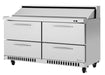 Turbo Air PST-60-D4-FB-N 60 1/4" PRO Series Sandwich/Salad Prep Table w/ Refrigerated Base - Donut-Equipment.com