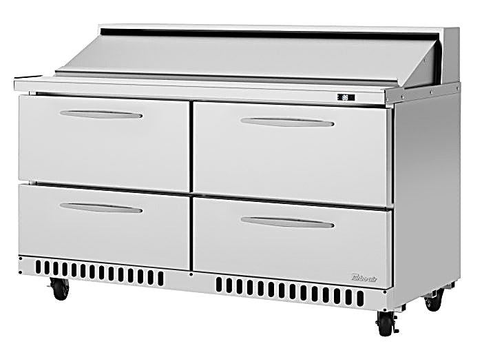 Turbo Air PST-60-D4-FB-N 60 1/4" PRO Series Sandwich/Salad Prep Table w/ Refrigerated Base - Donut-Equipment.com