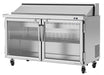 Turbo Air PST-60-G-N 60 1/4" PRO Glass Door Series Sandwich/Salad Prep Table w/ Refrigerated Base - Donut-Equipment.com