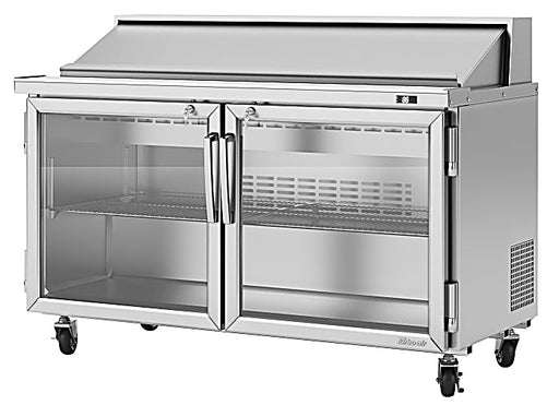 Turbo Air PST-60-G-N 60 1/4" PRO Glass Door Series Sandwich/Salad Prep Table w/ Refrigerated Base - Donut-Equipment.com