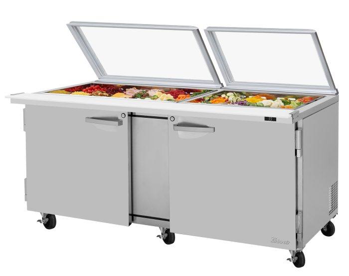 Turbo Air PST-72-30-N-GL 72 5/8" PRO Series Mega Top Sandwich/Salad Prep Table w/ Refrigerated Base - Donut-Equipment.com
