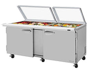 Turbo Air PST-72-30-N-GL 72 5/8" PRO Series Mega Top Sandwich/Salad Prep Table w/ Refrigerated Base - Donut-Equipment.com