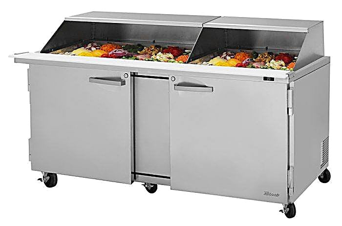 Turbo Air PST-72-30-N-SL 72 5/8" PRO Series Mega Top Sandwich/Salad Prep Table w/ Refrigerated Base - Donut-Equipment.com