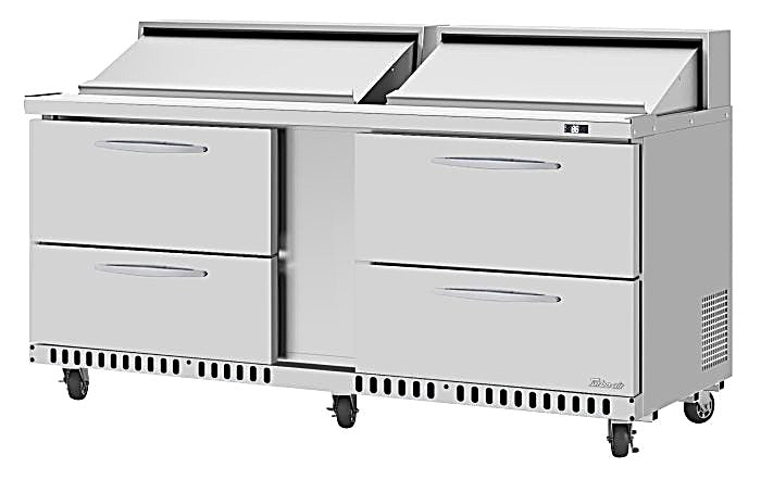 Turbo Air PST-72-D4-FB-N 72 5/8" PRO Series Mega Top Sandwich/Salad Prep Table w/ Refrigerated Base - Donut-Equipment.com