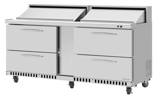 Turbo Air PST-72-D4-FB-N 72 5/8" PRO Series Mega Top Sandwich/Salad Prep Table w/ Refrigerated Base - Donut-Equipment.com