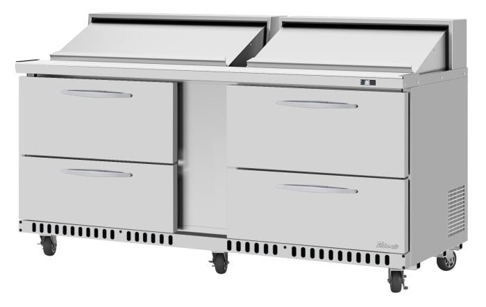 Turbo Air PST-72-D4-FB-N 72 5/8" PRO Series Mega Top Sandwich/Salad Prep Table w/ Refrigerated Base - Donut-Equipment.com