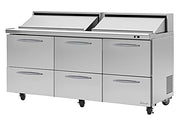 Turbo Air PST-72-D6-N 72 5/8" PRO Series Sandwich/Salad Prep Table w/ Refrigerated Base - Donut-Equipment.com