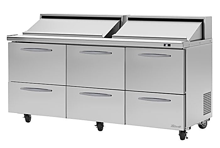 Turbo Air PST-72-D6-N 72 5/8" PRO Series Sandwich/Salad Prep Table w/ Refrigerated Base - Donut-Equipment.com