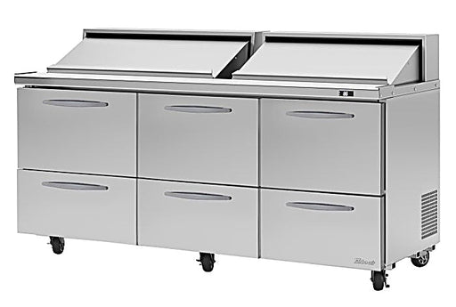 Turbo Air PST-72-D6-N 72 5/8" PRO Series Sandwich/Salad Prep Table w/ Refrigerated Base - Donut-Equipment.com