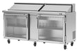 Turbo Air PST-72-G-N 72 5/8" Glass Door PRO Series Sandwich/Salad Prep Table w/ Refrigerated Base - Donut-Equipment.com