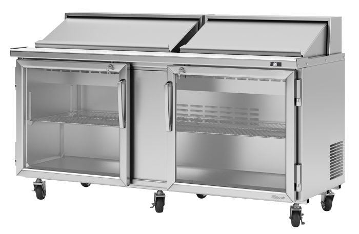 Turbo Air PST-72-G-N 72 5/8" Glass Door PRO Series Sandwich/Salad Prep Table w/ Refrigerated Base - Donut-Equipment.com